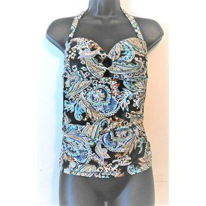 NWT Kona Sol Tankini Swim Top Paisley Size Medium